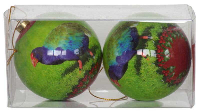 NZ Christmas Bird Baubles - Christmas Takahe (Box of Two)