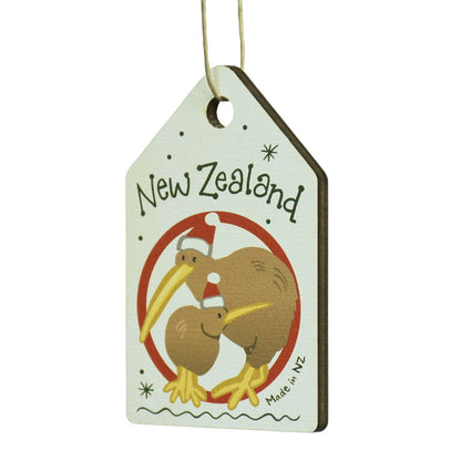 New Zealand Made Wooden Decoration - Kiwi Family