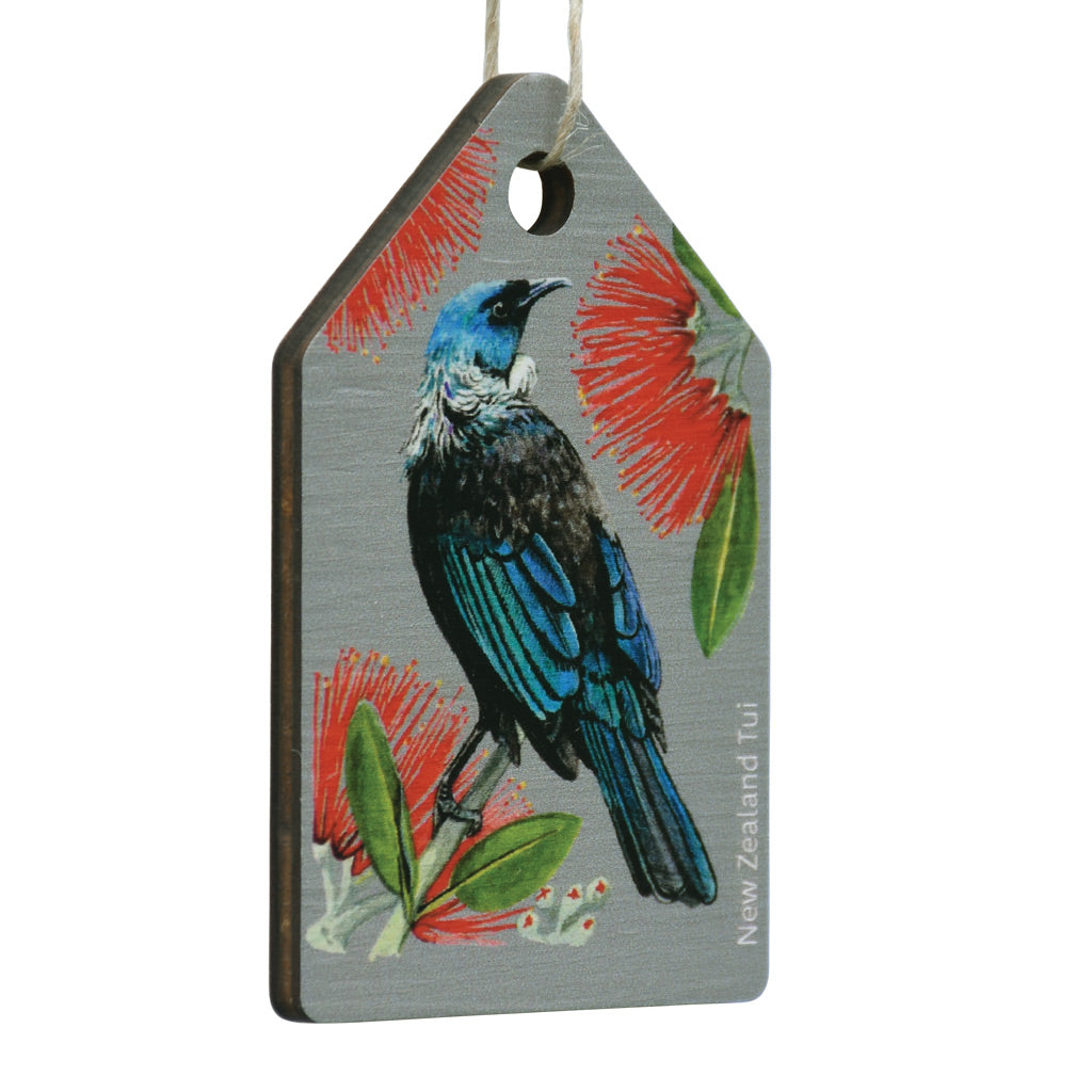 New Zealand Made Eco Christmas Decoration - Tui Silver