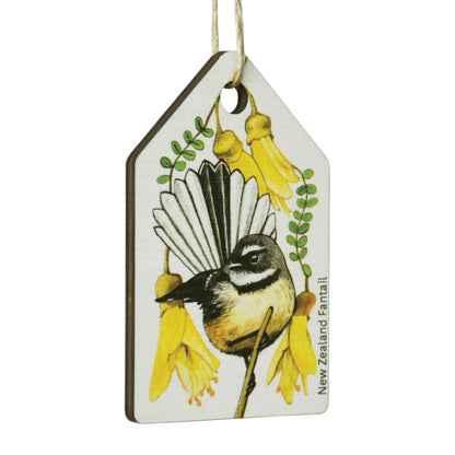 New Zealand Made Eco Christmas Decoration - Fantail White