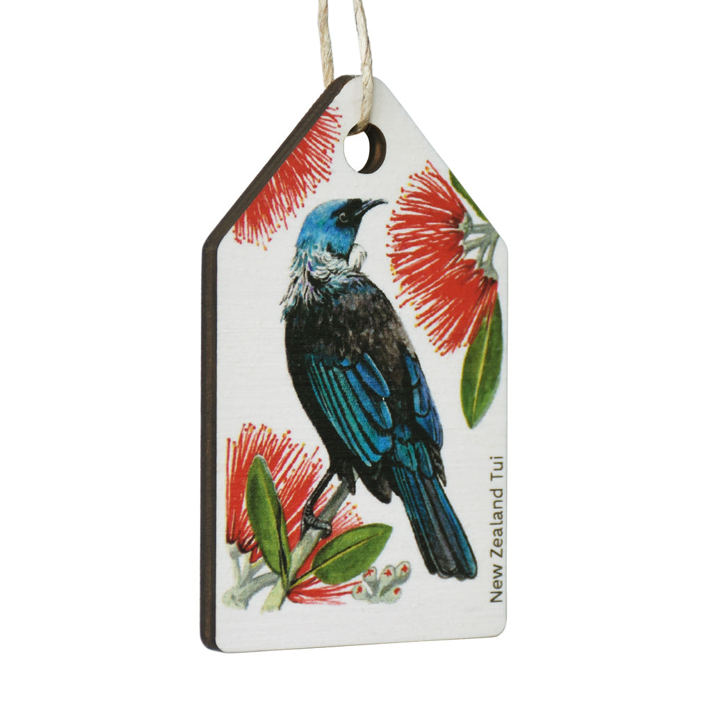 New Zealand Made Eco Christmas Decoration - Tui White