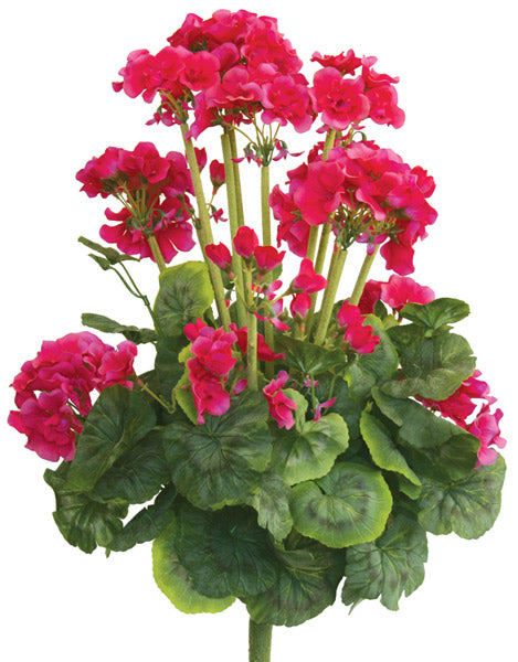 Geranium Flower Bush - Artificial - Hot Pink